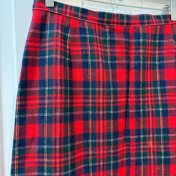 Pendleton 1950’s Plaid Wool Skirt Christmas Plaid Skirt Size 10 - Picture 2 of 7